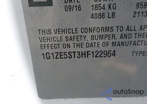 2017 Chevrolet Malibu 1Lt z USA, uszkodzony, nr VIN 1G1ZE5ST3HF122964